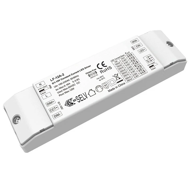 12W korronte konstantea 0-10V CCT dimmable LED kontrolatzailea