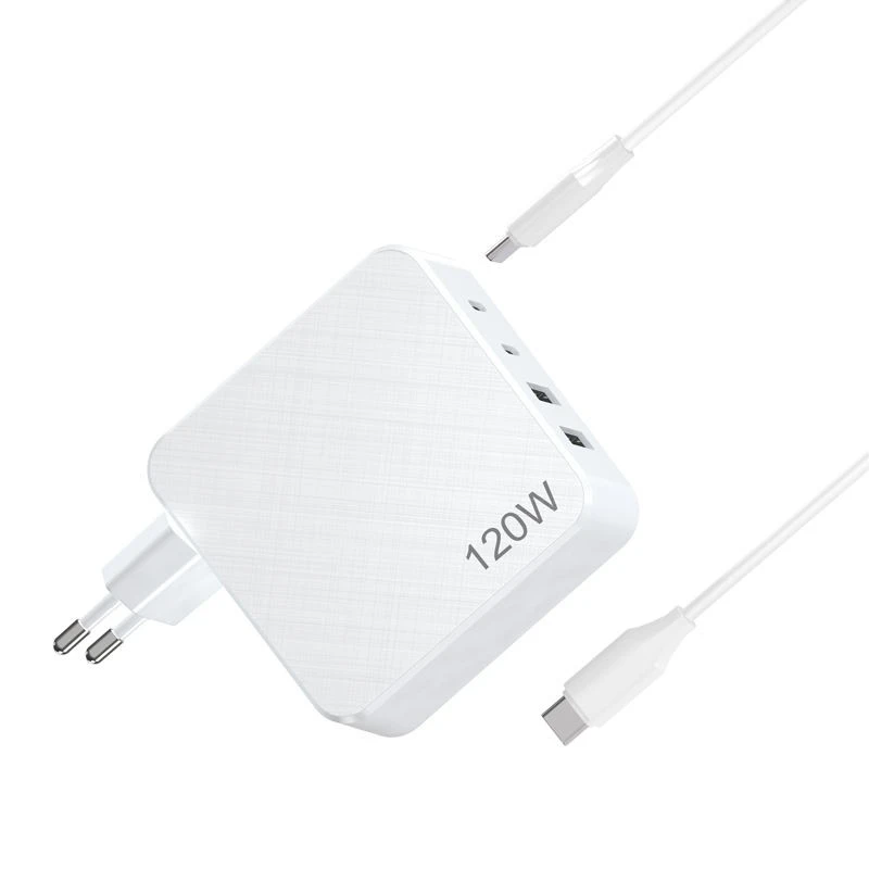 Ordenagailu eramangarria Portu anitzeko horma-kargagailua 120W GaN USB C kargagailua